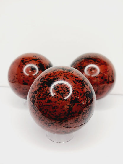 🌰🖤 Mahogany Obsidian Spheres – Grounding Protection & Strength! ✨ - Spheres