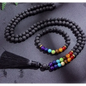 Mala Beads - Lava with Chakra with Bracelet - Jewelry
