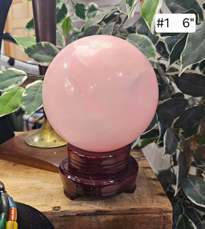 Mangano Calcite Spheres - 6’’