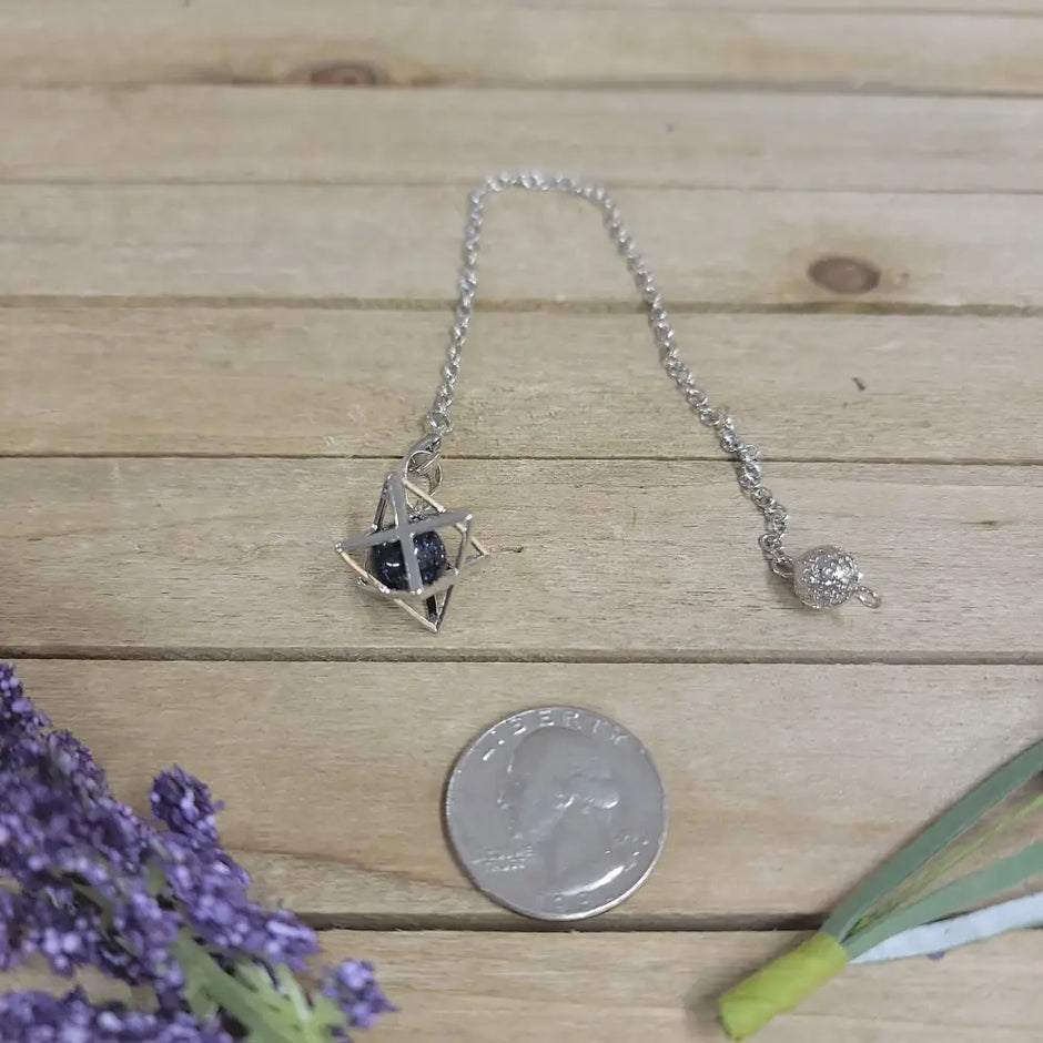 MERKABA / CRYSTAL PENDULUM - BLUE SANDSTONE - Pendulums & Mats