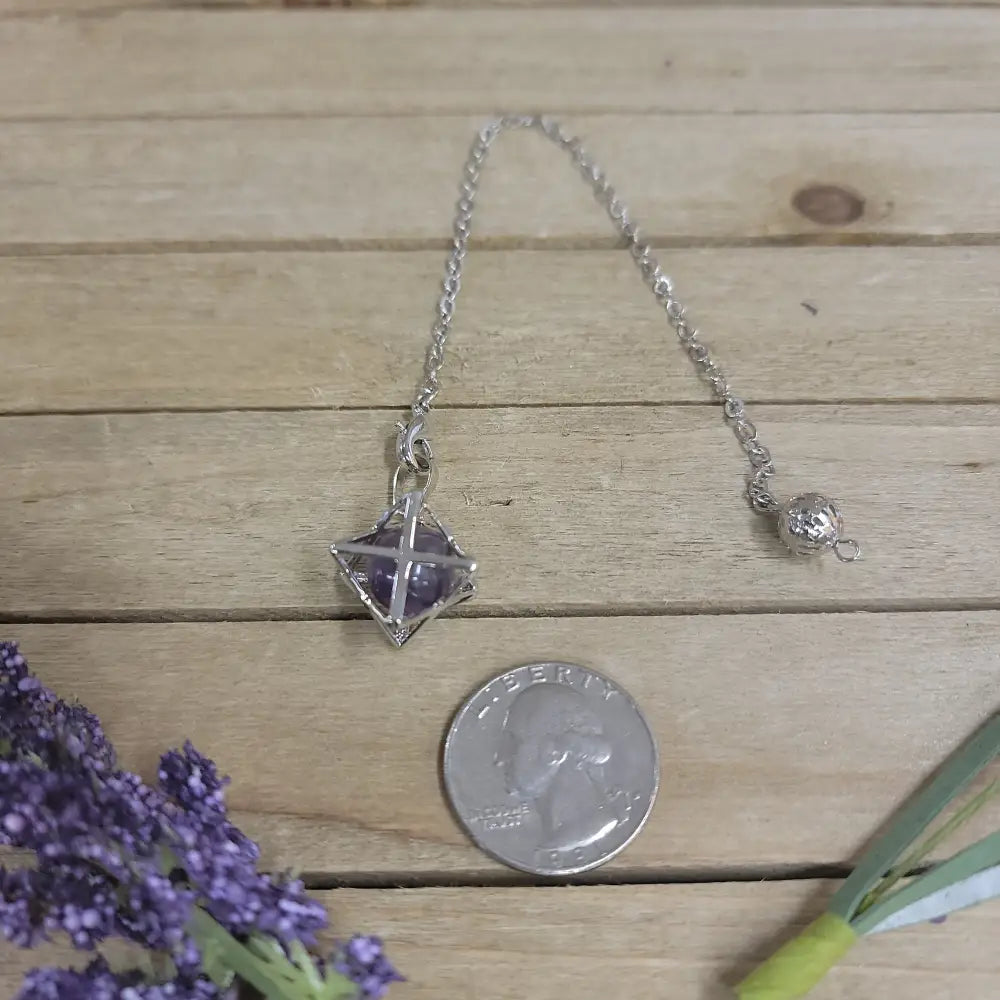 MERKABA / CRYSTAL PENDULUM - AMETYST - Pendulums & Mats