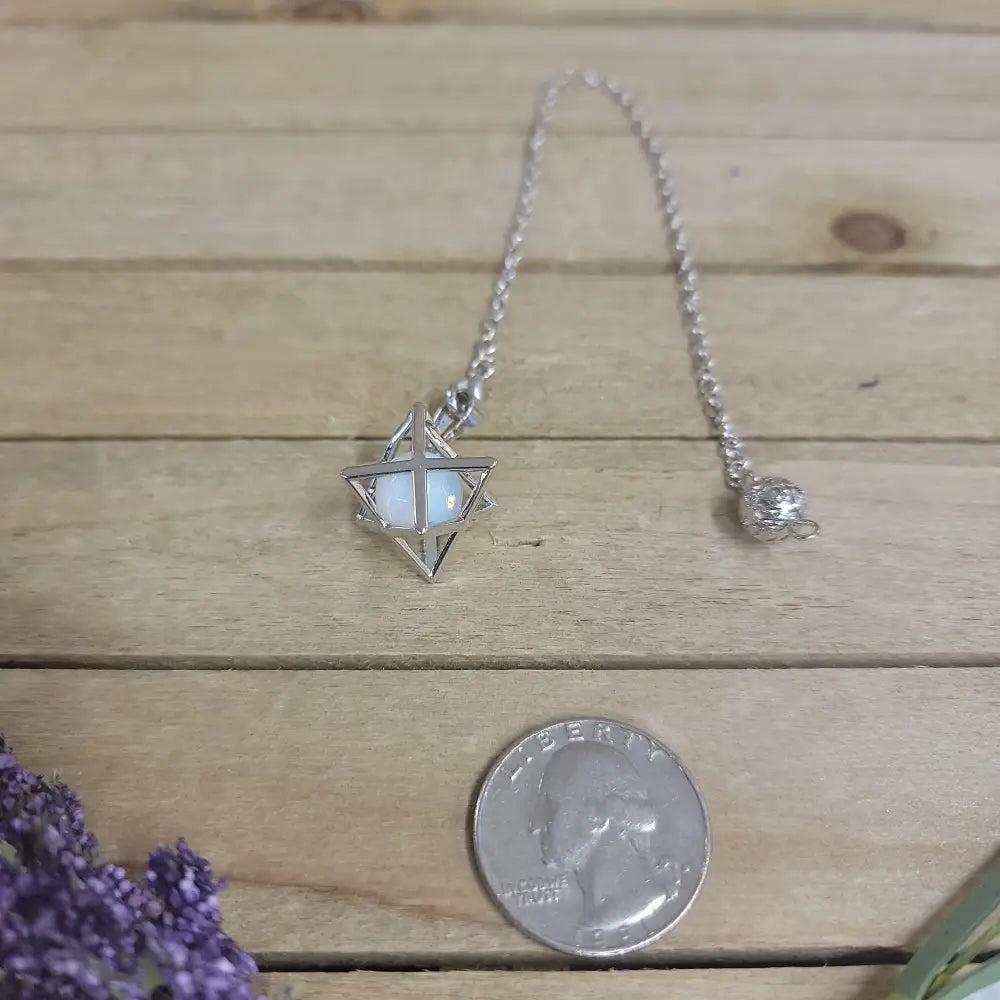 MERKABA / CRYSTAL PENDULUM - OPALITE - Pendulums & Mats
