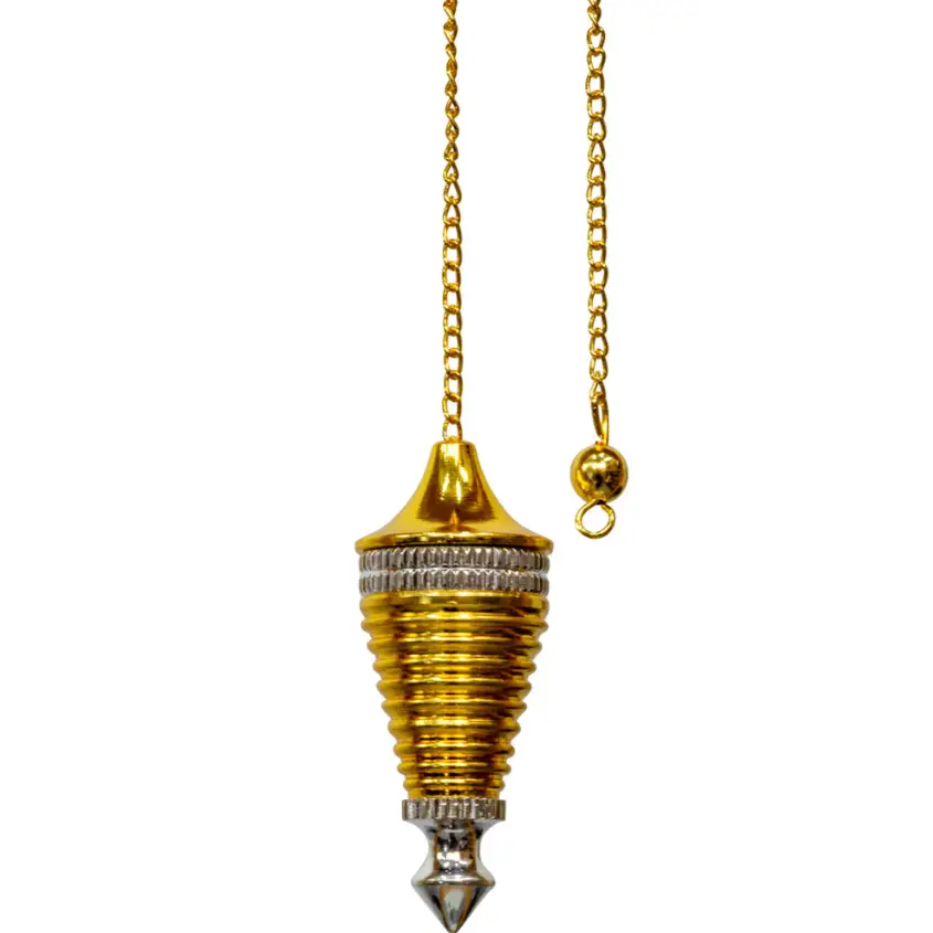 🔮✨ Metal Chambered Pendulums – Assorted Mystical Tools! ⚖️🌈 - Large Brass - Pendulums & Mats