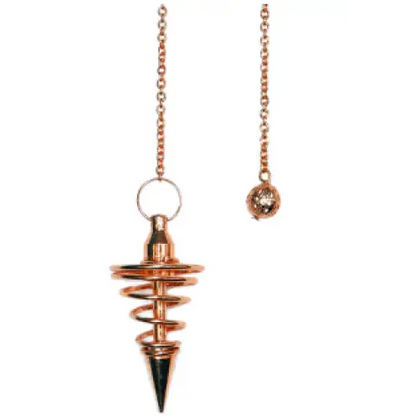 METAL CONE PENDULUM - Metal Spiral Pendulum - Pendulums & Mats