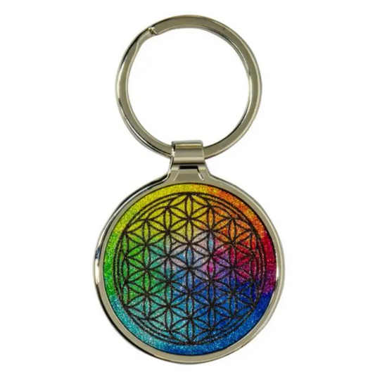 Metal Key Ring - Flower of Life - Chakra - Jewelry