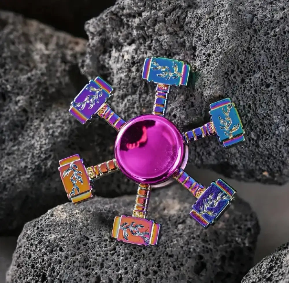 Metallic Rainbow Colored Fidget Spinners with Smooth Spin - Chilling Out Accessories