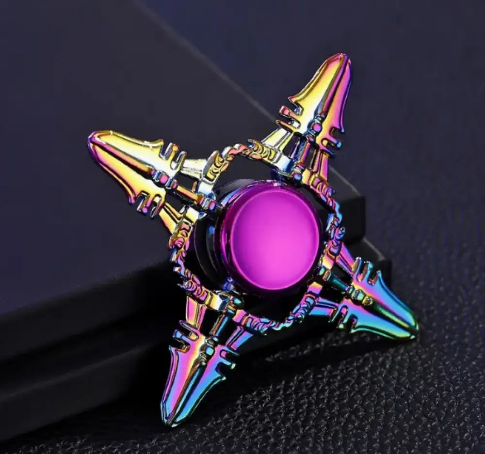 Metallic Rainbow Colored Fidget Spinners with Smooth Spin - Chilling Out Accessories