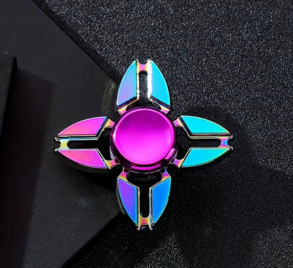Metallic Rainbow Colored Fidget Spinners with Smooth Spin - Chilling Out Accessories