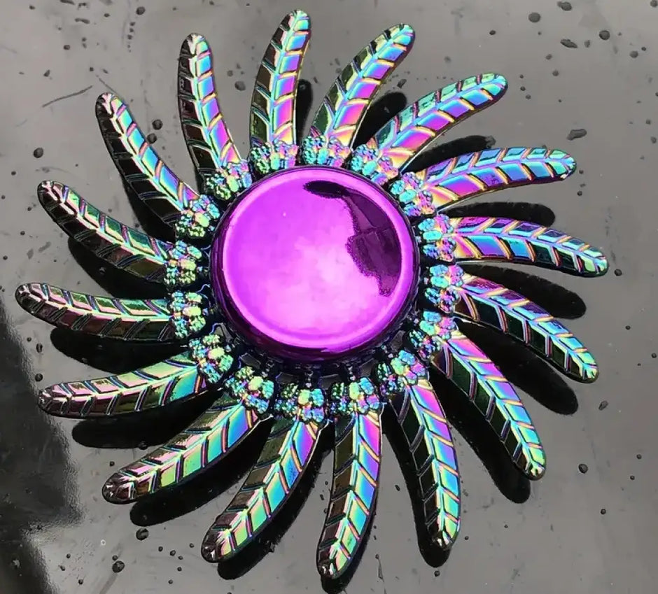 Metallic Rainbow Colored Fidget Spinners with Smooth Spin - Chilling Out Accessories