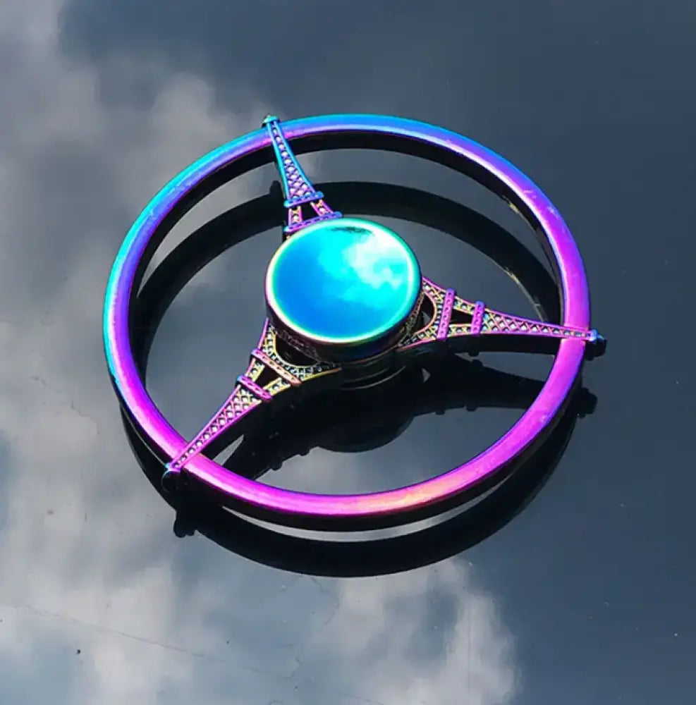 Metallic Rainbow Colored Fidget Spinners with Smooth Spin - Chilling Out Accessories