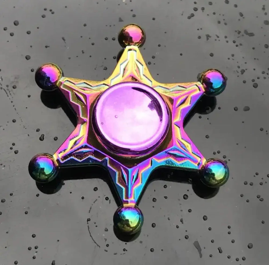 Metallic Rainbow Colored Fidget Spinners with Smooth Spin - Chilling Out Accessories