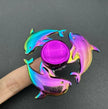 Metallic Rainbow Colored Fidget Spinners with Smooth Spin - Dolphins - Chilling Out Accessories