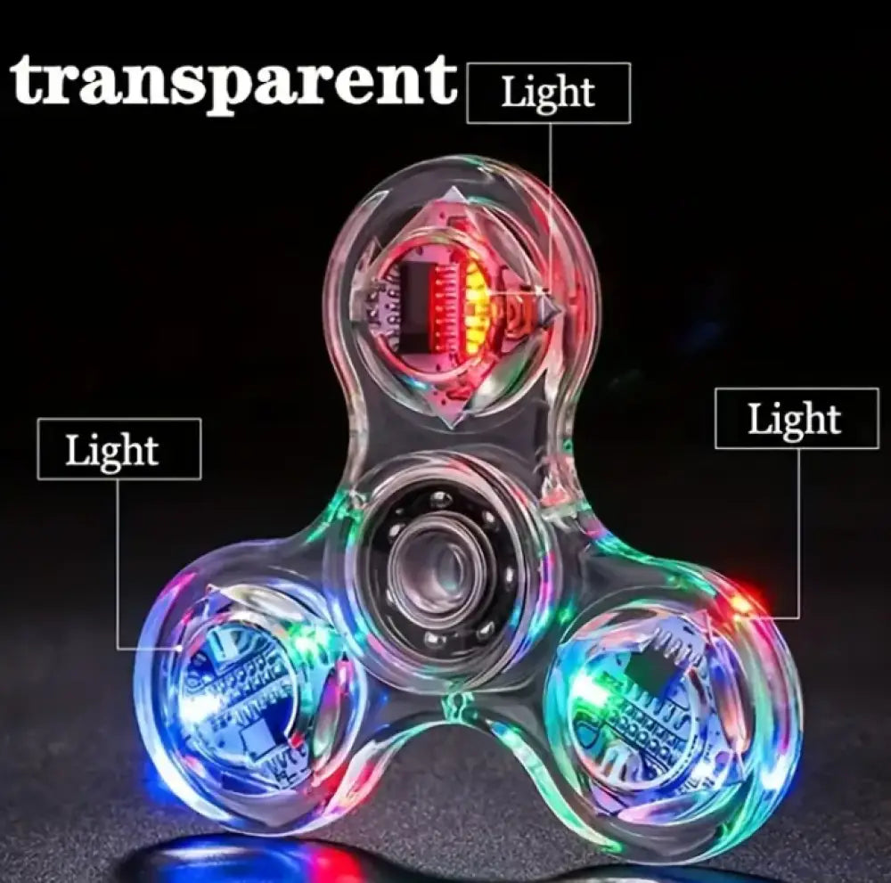 Metallic Rainbow Colored Fidget Spinners with Smooth Spin - Light Up Fidget Spinner - Chilling Out Accessories