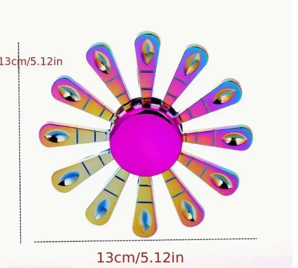 Metallic Rainbow Colored Fidget Spinners with Smooth Spin - Multi - Chilling Out Accessories