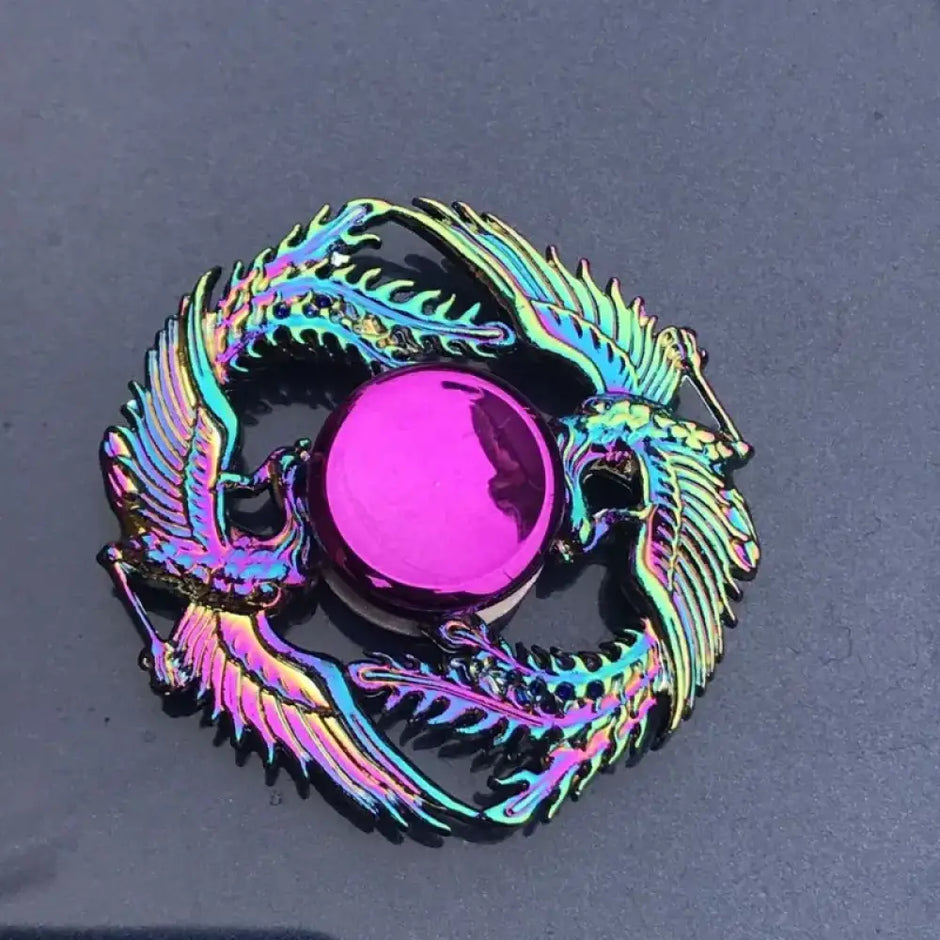 Metallic Rainbow Colored Fidget Spinners with Smooth Spin - Pheonix - Chilling Out Accessories