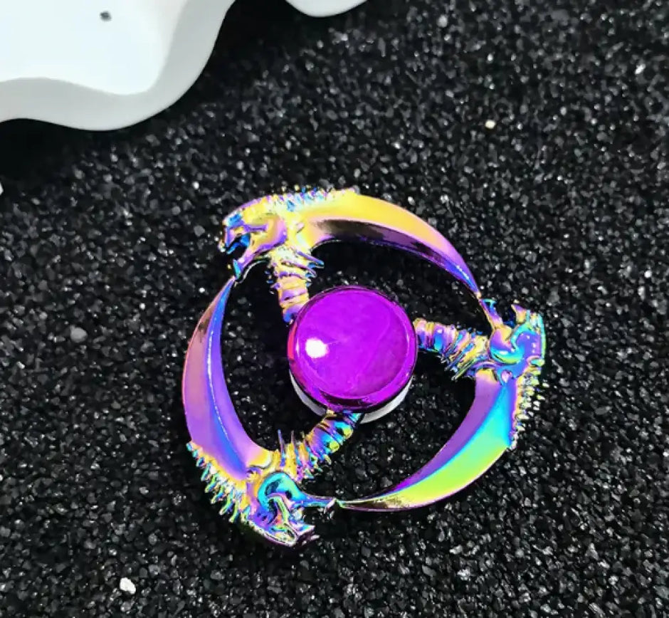 Metallic Rainbow Colored Fidget Spinners with Smooth Spin - Predator - Chilling Out Accessories