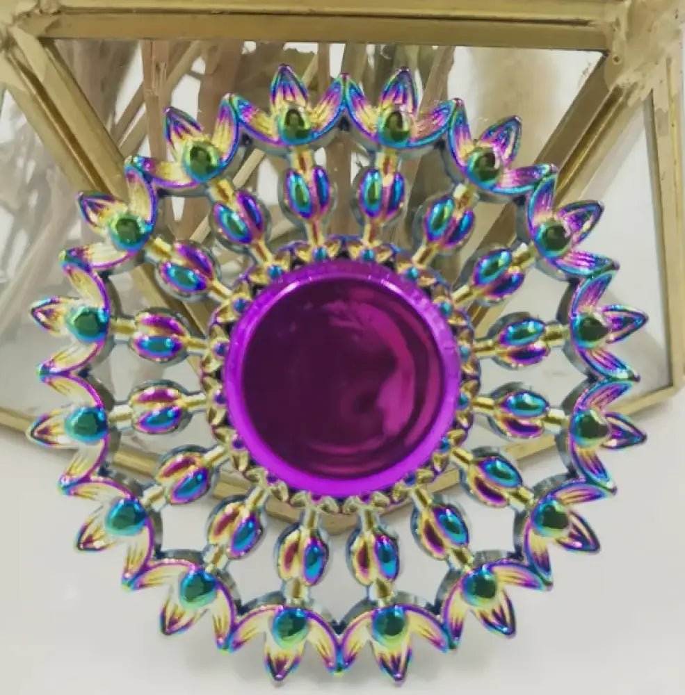 Metallic Rainbow Colored Fidget Spinners with Smooth Spin - Snowflake - Chilling Out Accessories