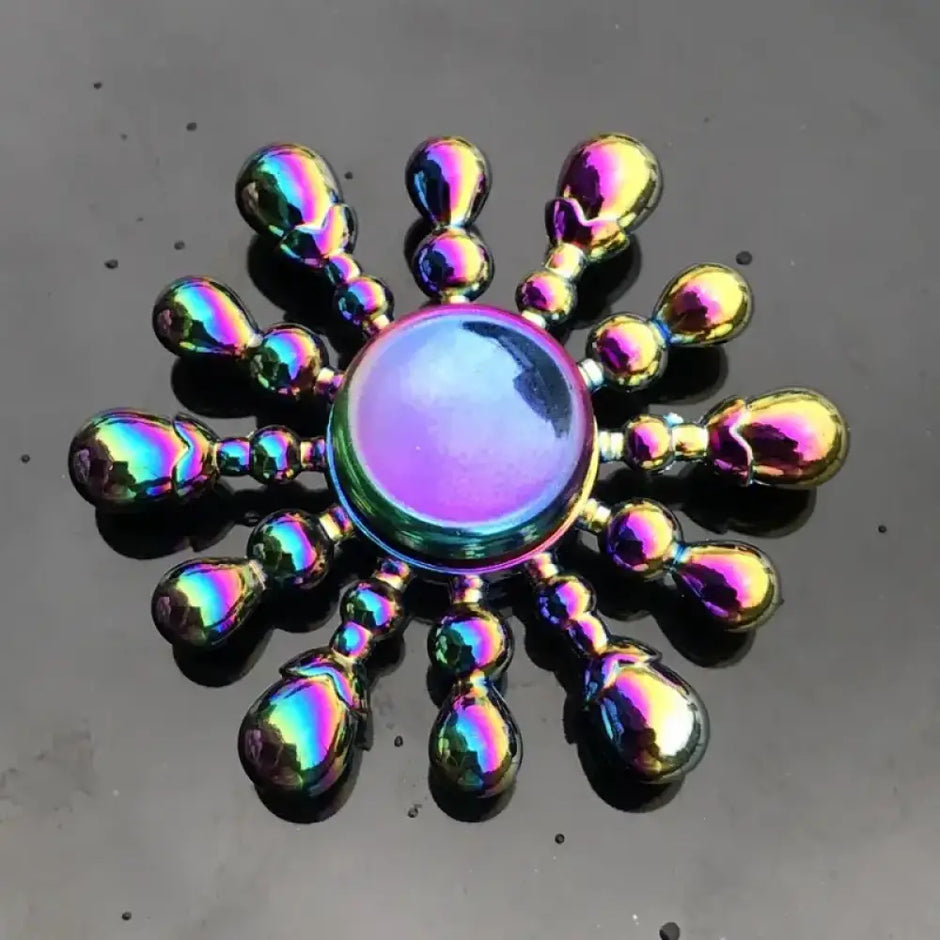 Metallic Rainbow Colored Fidget Spinners with Smooth Spin - Wheel - Chilling Out Accessories