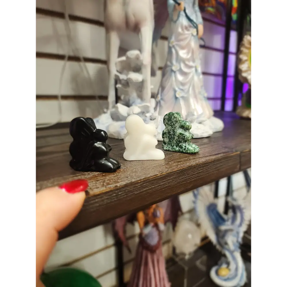 Little Stone Carvings- Owl Gnome Fairy Mushroom Llama Middle fingers and Bats - fairy