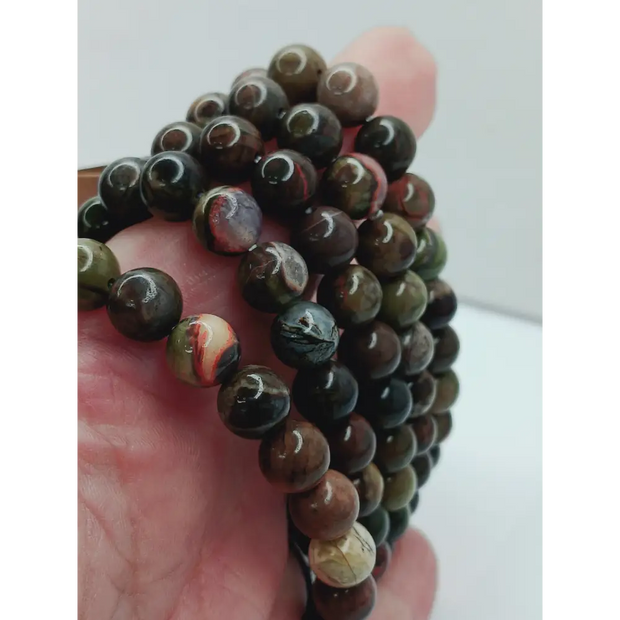 💰✨ Money Agate Bracelet 8mm – Abundance Prosperity and Confidence 🌿