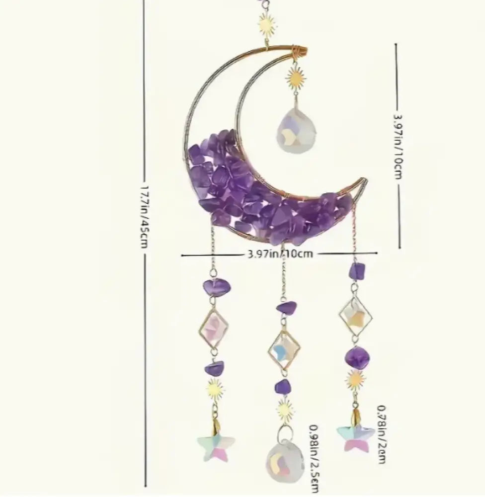 🌙✨ Moon Crystal Prisms Suncatcher – Radiant Light Lunar Magic and Crystal Rainbow Energy! 🌈