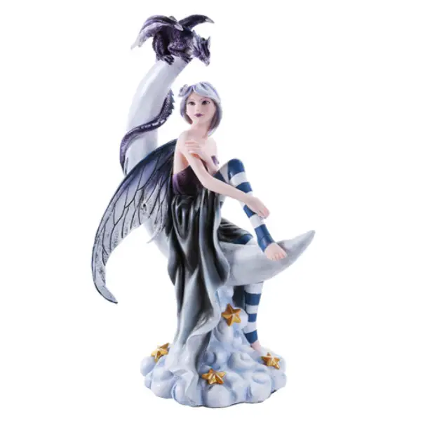 Moon Fairy with Dragon - Statues