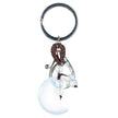 🌙🔑 Moon Keychains with Assorted Stones – Celestial Charm Crystal Energy and Everyday Magic! ✨ - Opalite-Aura- Rainbow