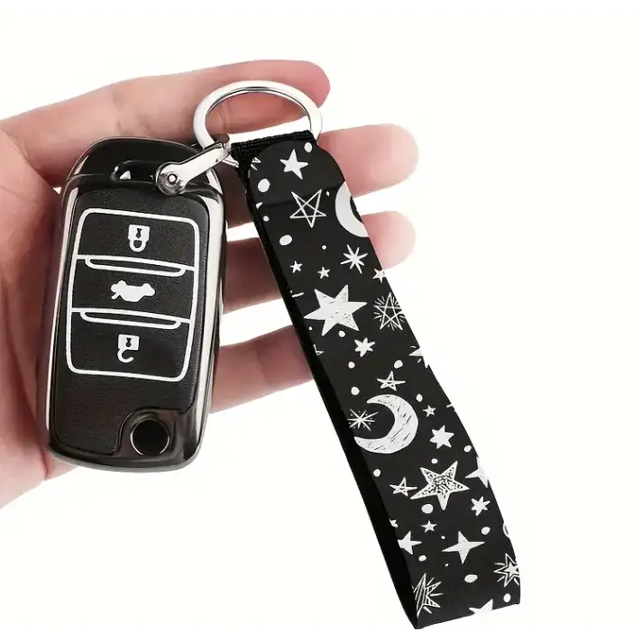 🌙⭐ Moon & Star Black Keychain – Cosmic Charm & Everyday Magic! 🖤 - Jewelry