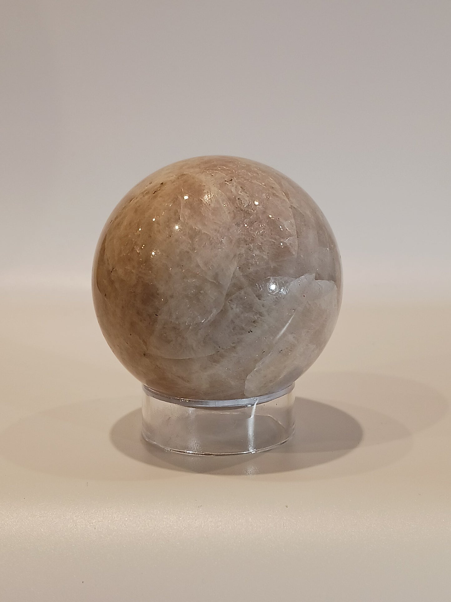 Moonstone with Sunstone Sphere – Harmony & Empowerment Crystal | The Mystical Moons - 2 - 3’’ - Spheres