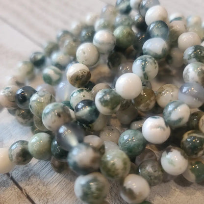 Moss Agate Bracelet - 8mm - OMC BRACELETS