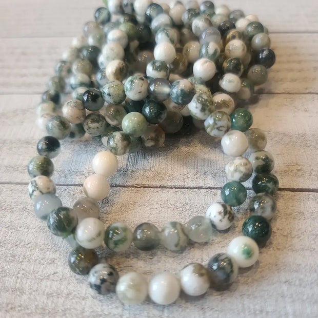 Moss Agate Bracelet - 8mm - OMC BRACELETS