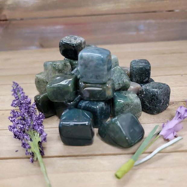 Moss Agate CUBES - Tumbles
