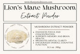 Mushroom Extract Powders (organic) - Organic Lion’s Mane Extract Powder