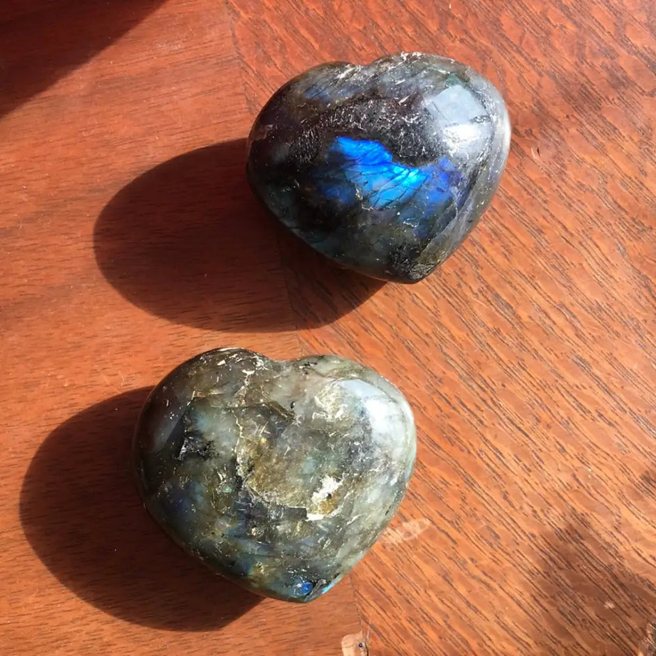 Labradorite Hearts - Small - Carvings