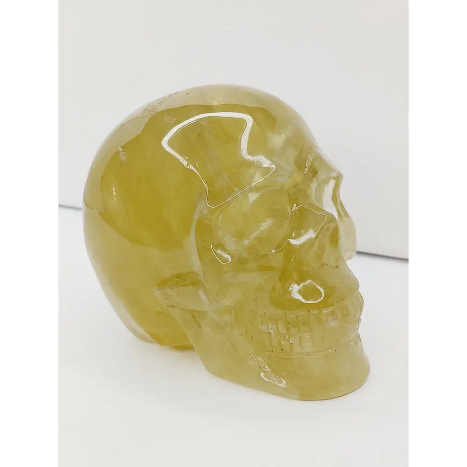 💛✨ Natural Citrine Skull – 4’’ x 3.5’’ – Manifestation Joy & Abundant Energy! 💀 - Carvings