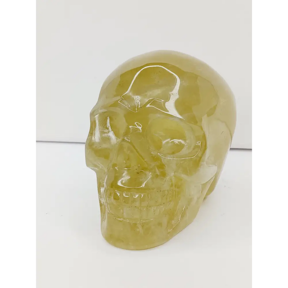 💛✨ Natural Citrine Skull – 4’’ x 3.5’’ – Manifestation Joy & Abundant Energy! 💀 - Carvings