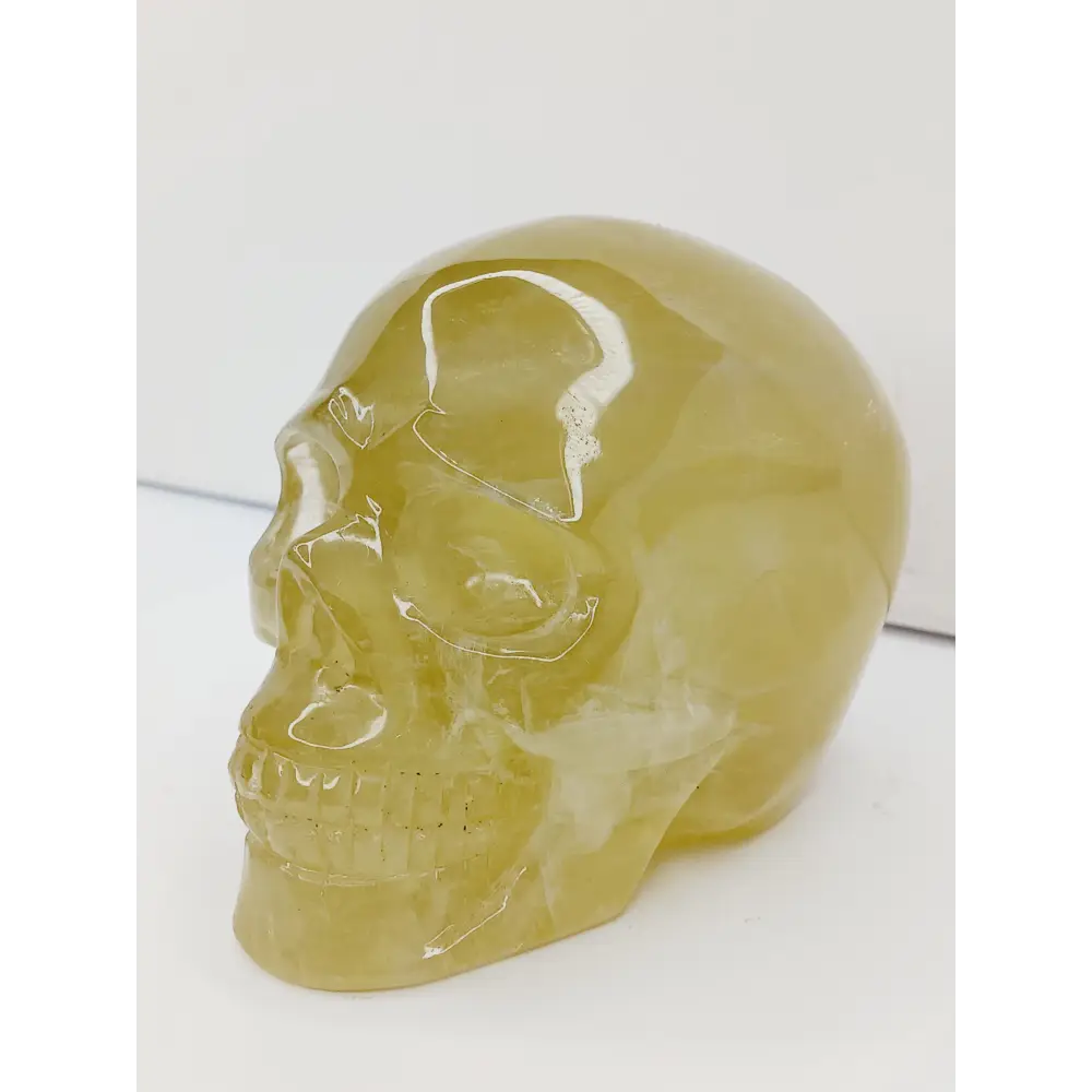 💛✨ Natural Citrine Skull – 4’’ x 3.5’’ – Manifestation Joy & Abundant Energy! 💀 - Carvings