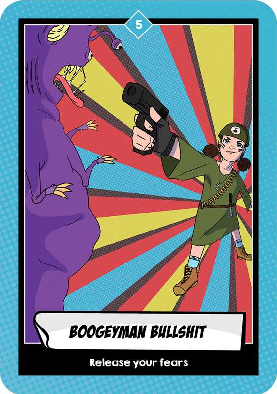 Naughty Oracle deck by Naomi Beth, featuring vibrantly illustrated cards and a 128-page guidebook, displayed on a white background.