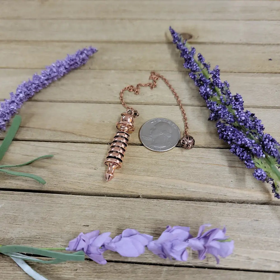 NOTCHED ISIS PENDULUM - ANTIQUE COPPER COATED - Pendulums & Mats