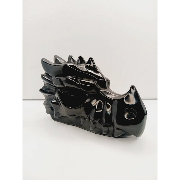 🐉🖤 Obsidian Dragon Head Carving 7’’ – Protection Power and Ancient Magic! ✨