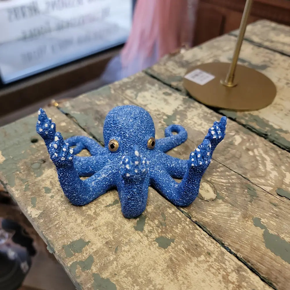 Octopus With An Attitude - Blue - Statues
