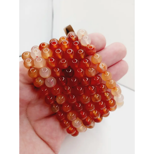 🍊✨ Orange Carnelian 8 mm Bracelet – Vitality Creativity and Sacral Chakra Power! 🔥 - OMC BRACELETS