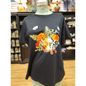 Orange Mushrooms Butterflies Tee - Spiritual Tshirt Designs - Black / 2Xlarge - Clothing & Apparel