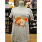 Orange Mushrooms Butterflies Tee - Spiritual Tshirt Designs - Grey / Large - Clothing & Apparel