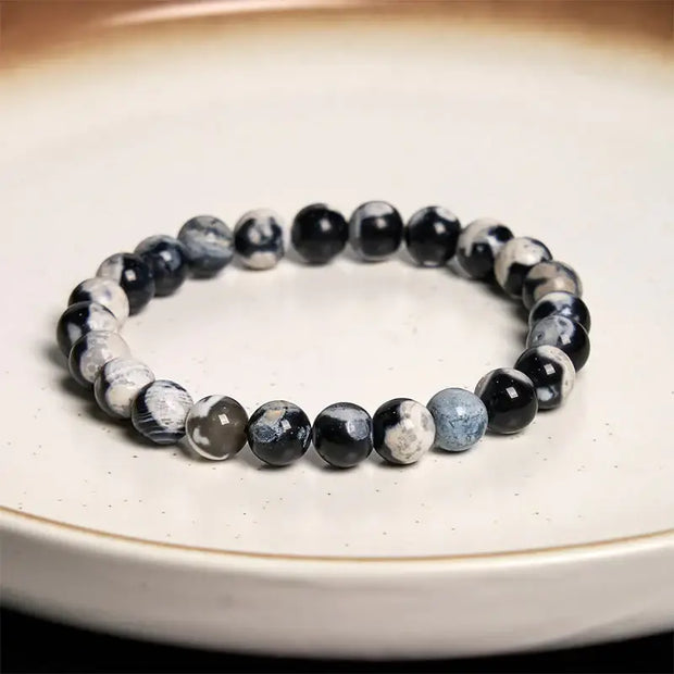 🌊🖤 Orca Agate Bracelet 8mm – Communication Healing and Balance ✨