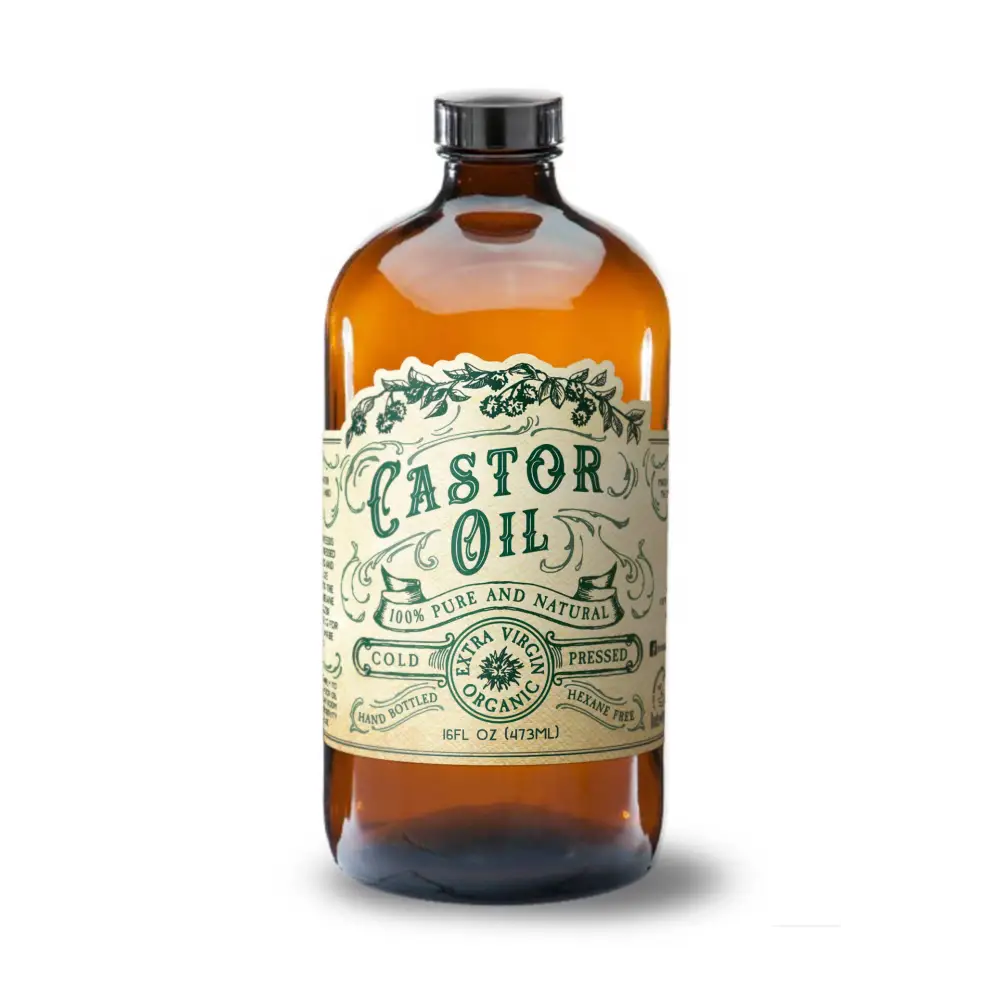 🌱✨ Organic Cold Pressed Castor Oil – Hexane Free & USA Bottled (16 oz) 💧 - Herbs & Accessories