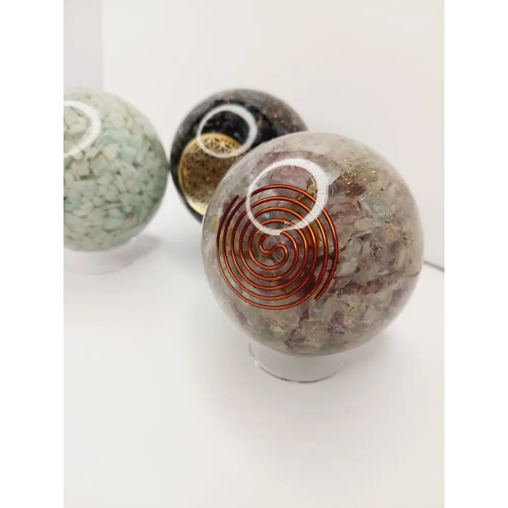🌟🔮 Orgonite Spheres – Multi-Crystal Energy for Protection & Harmony! ✨ - Spheres