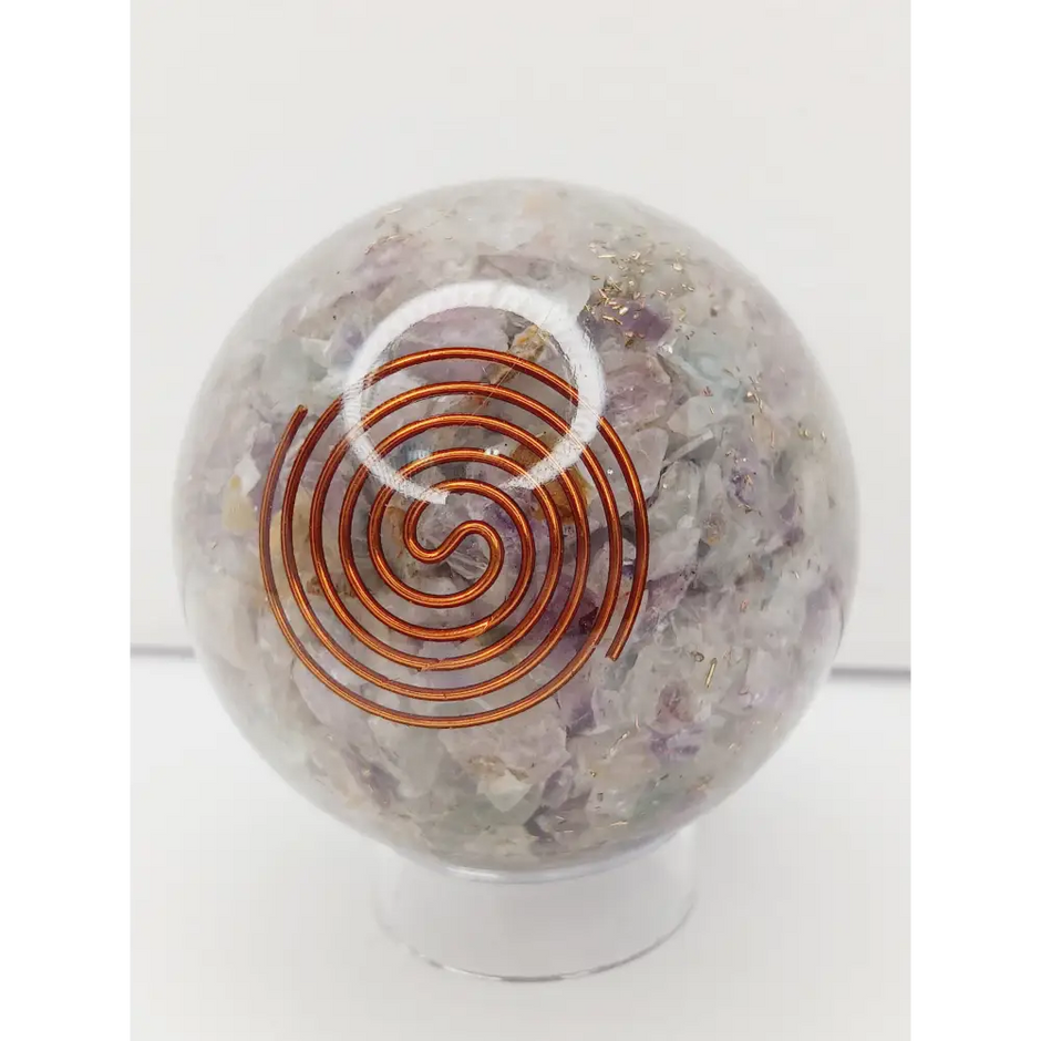 🌟🔮 Orgonite Spheres – Multi-Crystal Energy for Protection & Harmony! ✨ - Rainbow Fluorite - Spheres