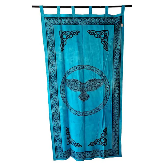 OWL Cotton Curtain 44x88’’ Turquoise - Tapestry
