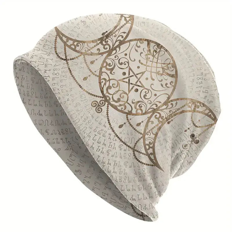 🧙♀️✨ Pagan & Metaphysical Beanie Hats – Cozy Style with Spiritual Vibes! 🧢🌙 - Triple Moon-White - Clothing & Apparel